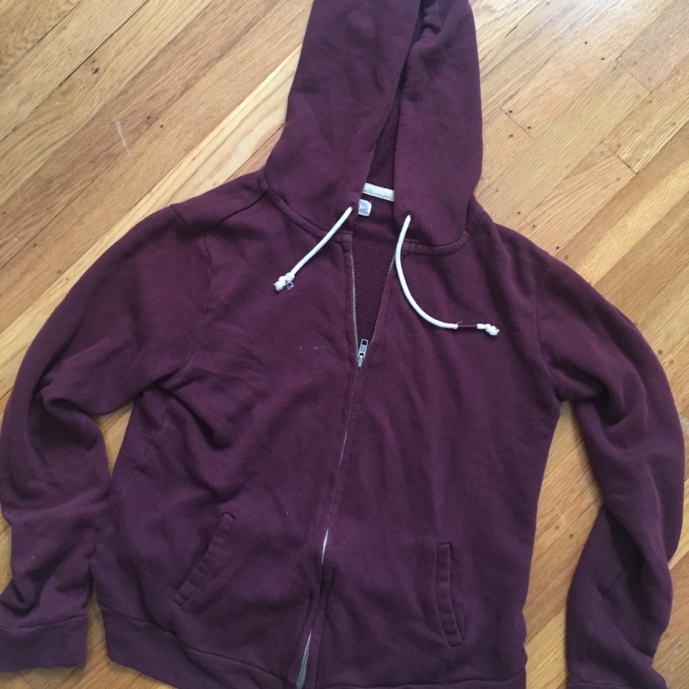 maroon zip up